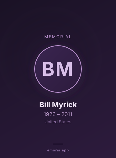 Memorial portrait of Bill Myrick