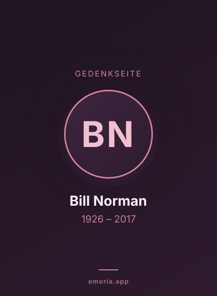 Gedenkportrait von Bill Norman