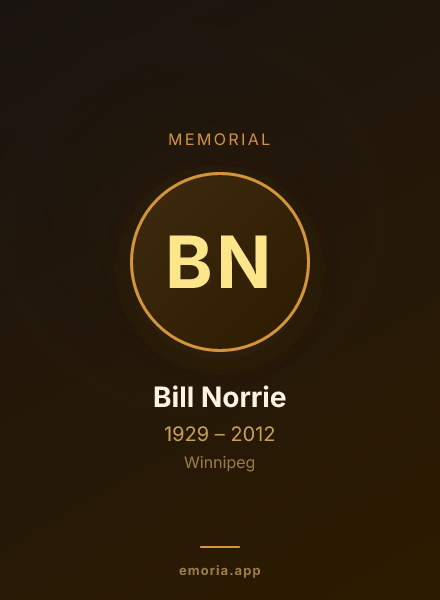 Memorial portrait of Bill Norrie