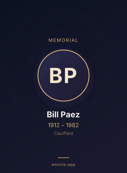 Memorial portrait of Bill Paez