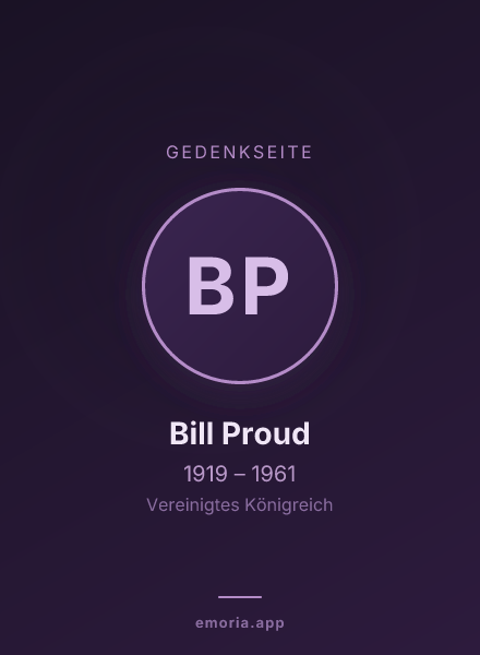 Gedenkportrait von Bill Proud
