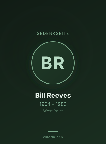 Gedenkportrait von Bill Reeves