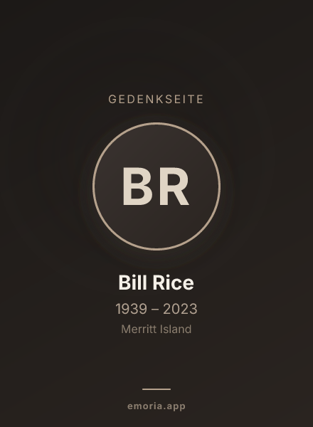 Gedenkportrait von Bill Rice