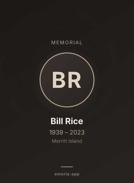 Memorial portrait of Bill Rice