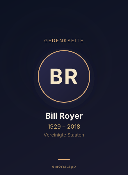 Gedenkportrait von Bill Royer