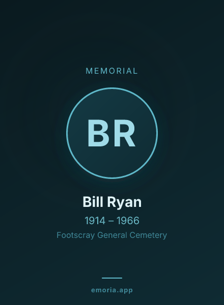 Memorial portrait of Bill Ryan