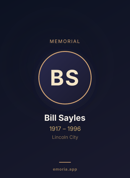 Memorial portrait of Bill Sayles