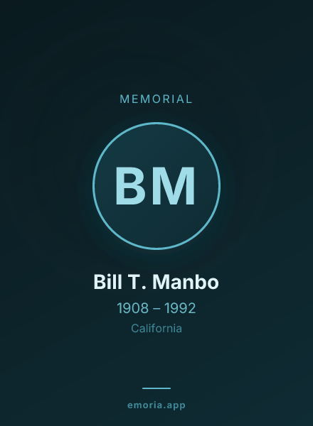 Memorial portrait of Bill T. Manbo