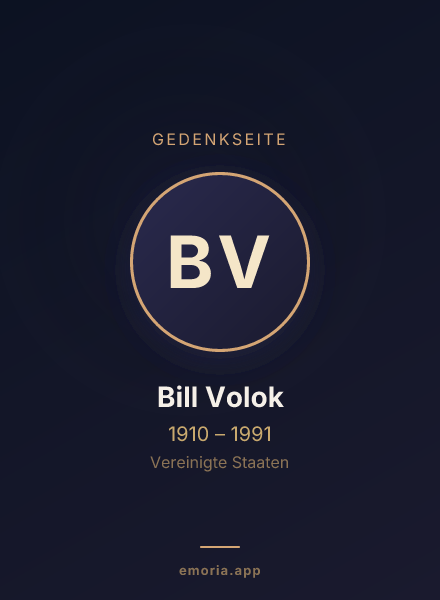Gedenkportrait von Bill Volok