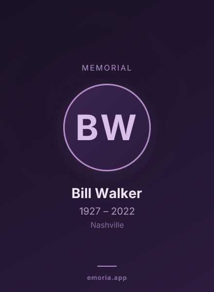 Memorial portrait of Bill Walker
