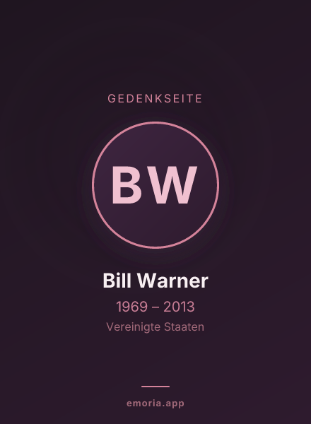 Gedenkportrait von Bill Warner