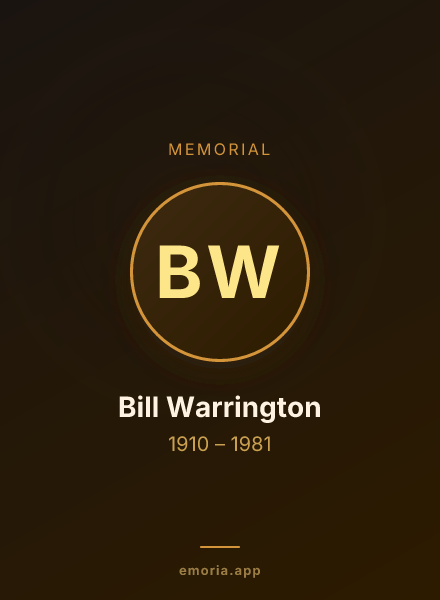 Memorial portrait of Bill Warrington