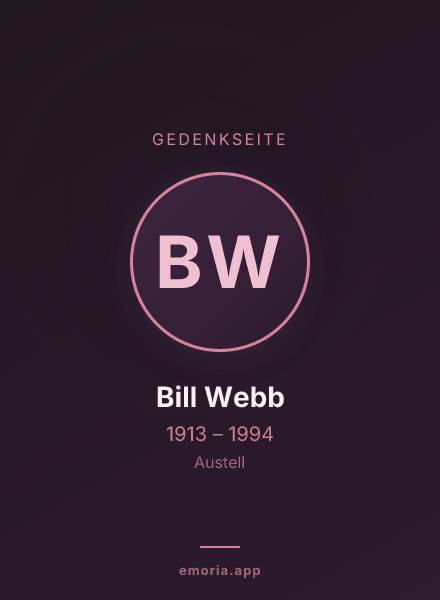 Gedenkportrait von Bill Webb