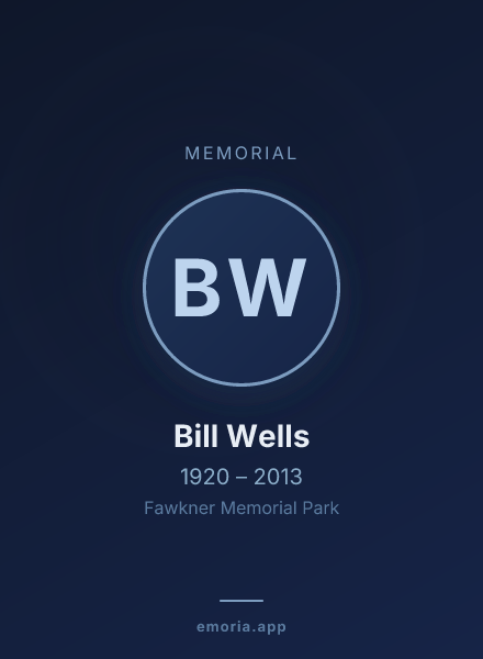 Memorial portrait of Bill Wells