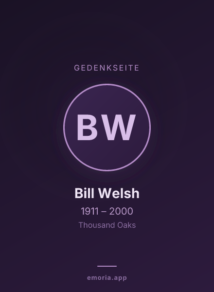 Gedenkportrait von Bill Welsh