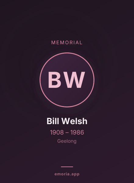 Memorial portrait of Bill Welsh