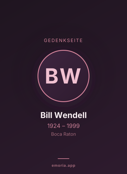 Gedenkportrait von Bill Wendell