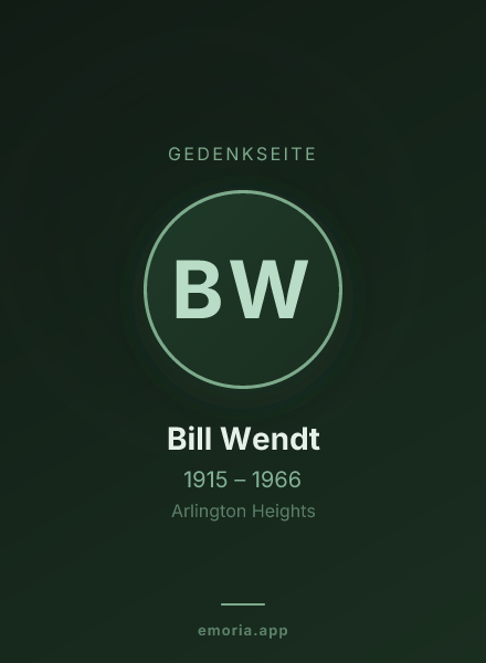 Gedenkportrait von Bill Wendt