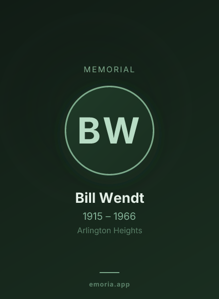 Memorial portrait of Bill Wendt