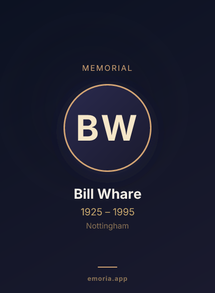 Memorial portrait of Bill Whare