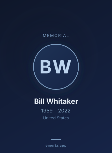 Memorial portrait of Bill Whitaker