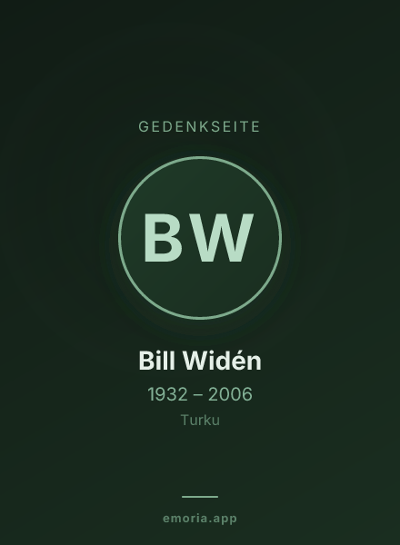 Gedenkportrait von Bill Widén