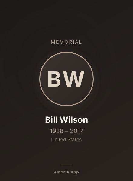 Memorial portrait of Bill Wilson