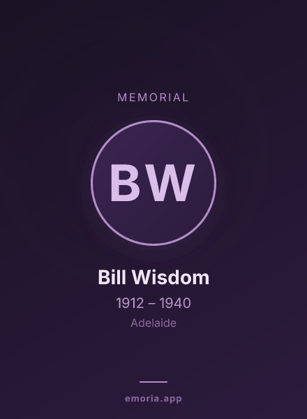 Memorial portrait of Bill Wisdom