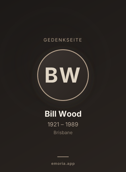 Gedenkportrait von Bill Wood