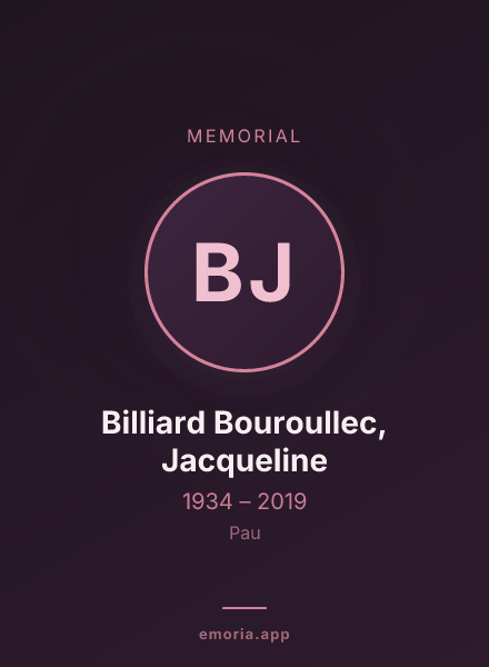 Memorial portrait of Billiard Bouroullec, Jacqueline