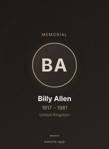 Memorial portrait of Billy Allen