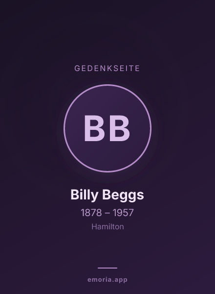 Gedenkportrait von Billy Beggs