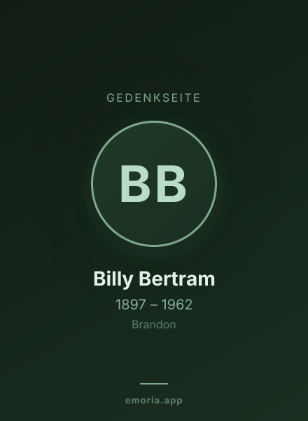 Gedenkportrait von Billy Bertram