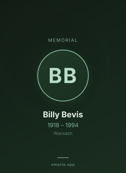 Memorial portrait of Billy Bevis