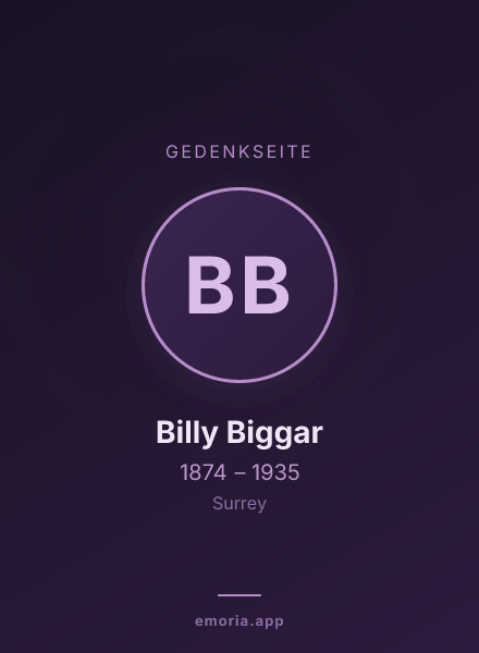Gedenkportrait von Billy Biggar