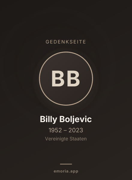 Gedenkportrait von Billy Boljevic