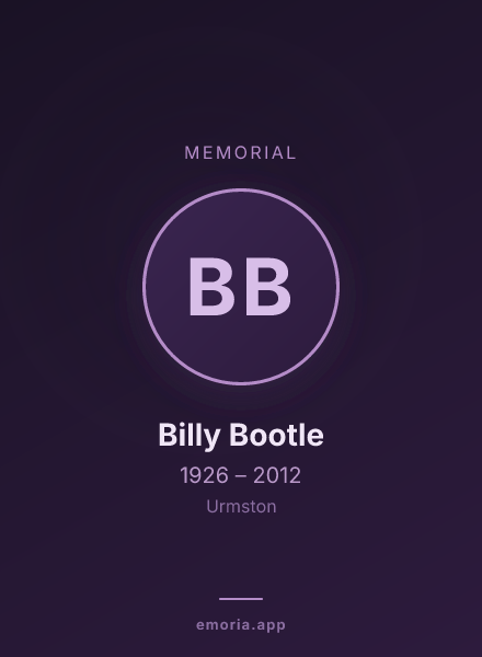 Memorial portrait of Billy Bootle