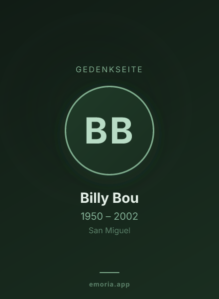 Gedenkportrait von Billy Bou