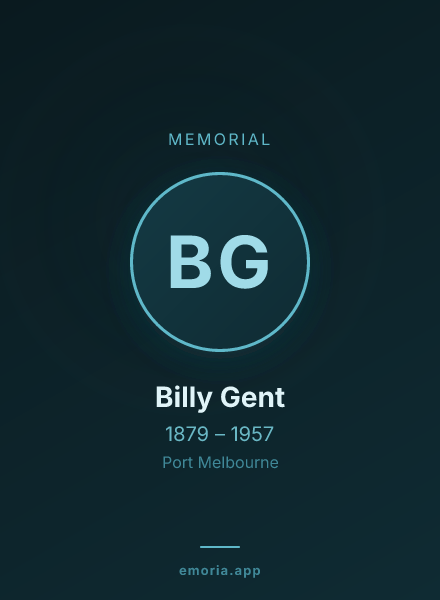 Memorial portrait of Billy Gent