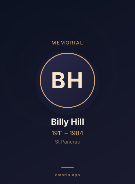 Memorial portrait of Billy Hill