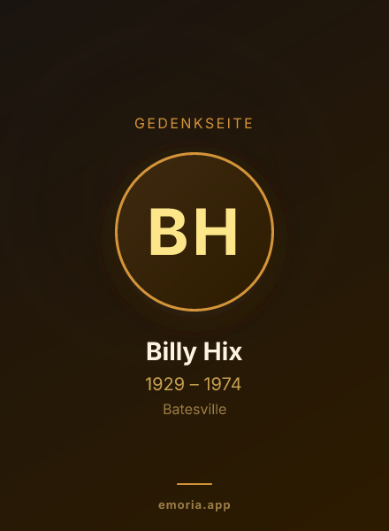 Gedenkportrait von Billy Hix