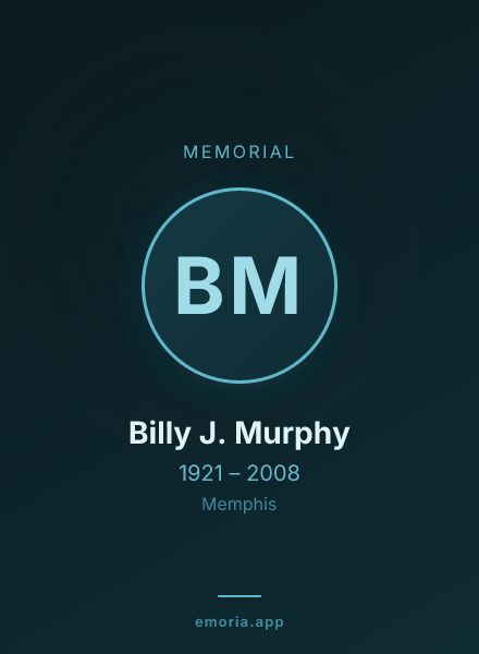 Memorial portrait of Billy J. Murphy