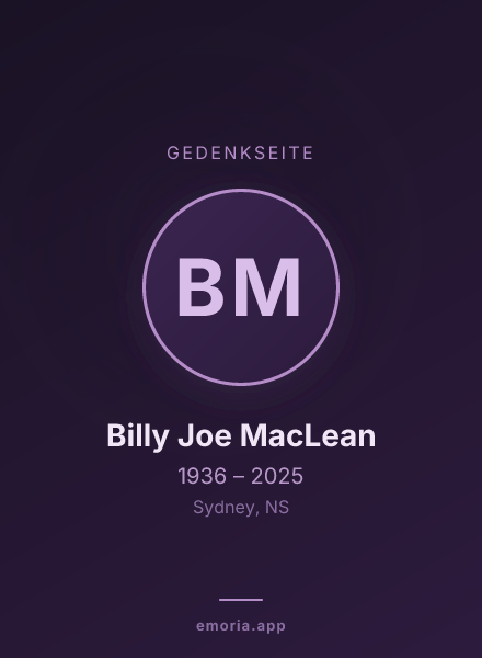Gedenkportrait von Billy Joe MacLean