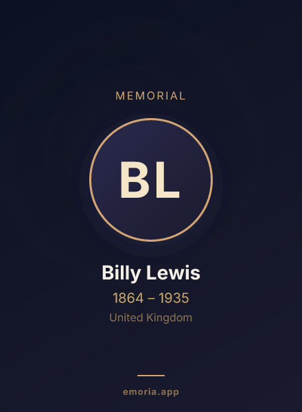 Memorial portrait of Billy Lewis
