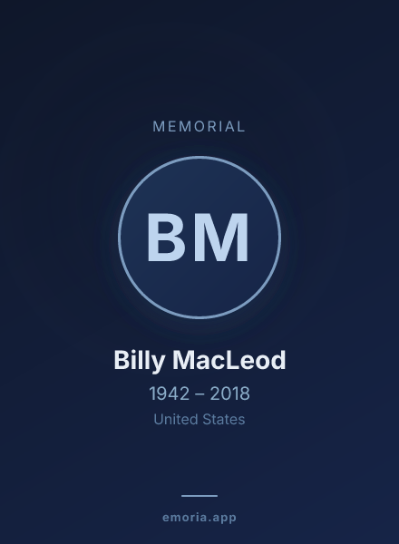 Memorial portrait of Billy MacLeod