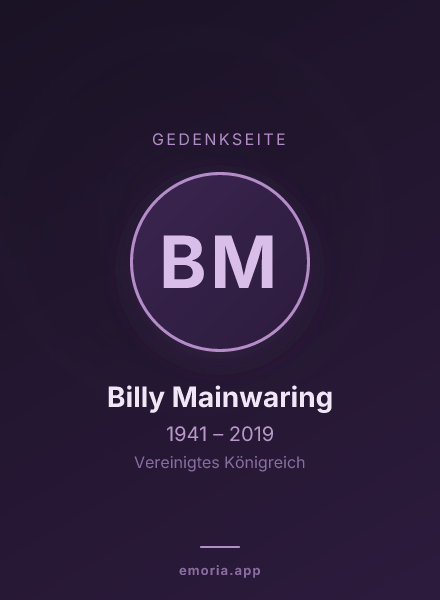 Gedenkportrait von Billy Mainwaring