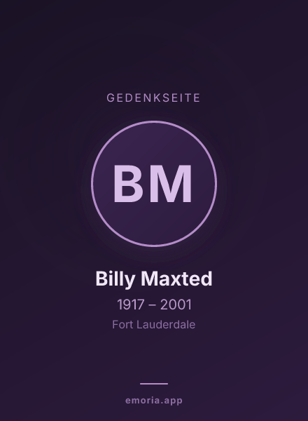 Gedenkportrait von Billy Maxted