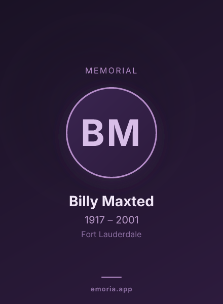 Memorial portrait of Billy Maxted
