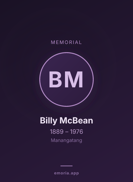 Memorial portrait of Billy McBean