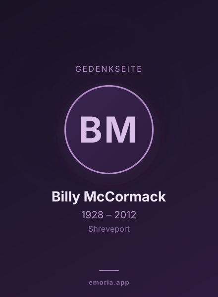 Gedenkportrait von Billy McCormack